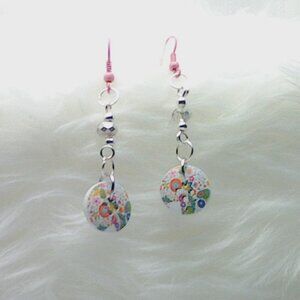No. 110 Pretty handmade earrings with half-inch diameter buttons